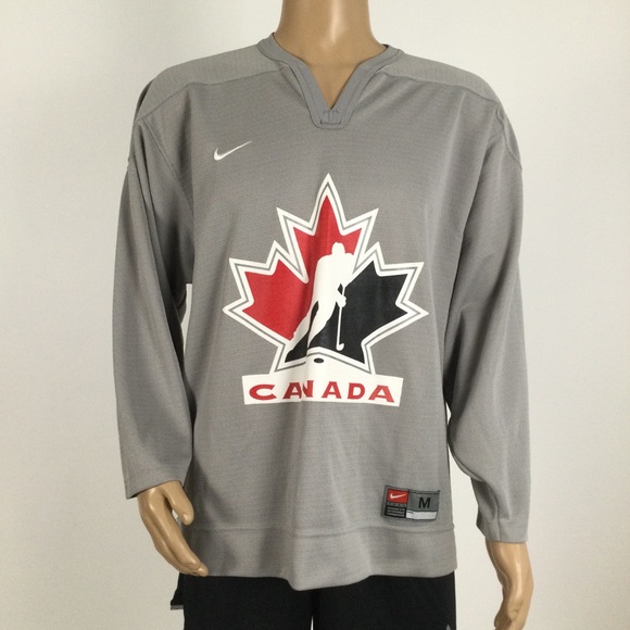 Other - CANADA Oversized Long Sleeved, V-Neck, Hockey Motif Screen Print Jersey